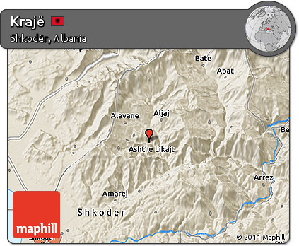 Shaded Relief 3D Map of Krajë