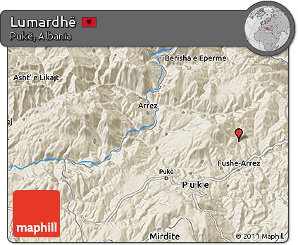 Shaded Relief 3D Map of Lumardhë