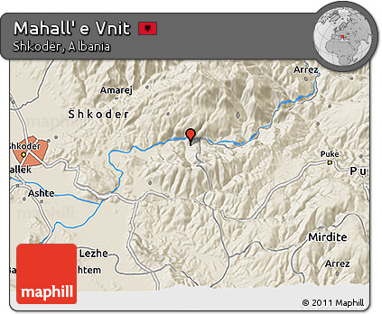 Shaded Relief 3D Map of Mahall' E Vnit