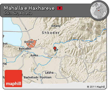 Shaded Relief 3D Map of Mahalla E Haxhareve
