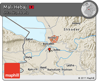Shaded Relief 3D Map of Mali Hebaj