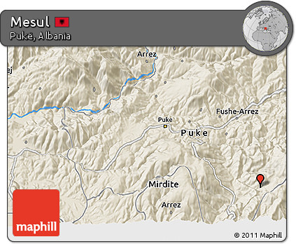 Shaded Relief 3D Map of Mesul