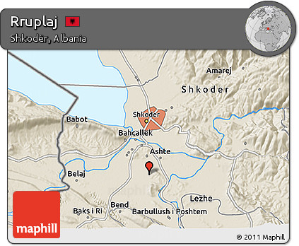 Shaded Relief 3D Map of Rruplaj