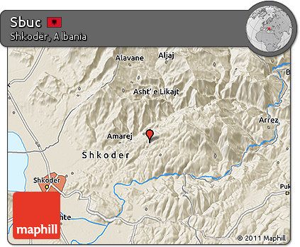 Shaded Relief 3D Map of Sbuc