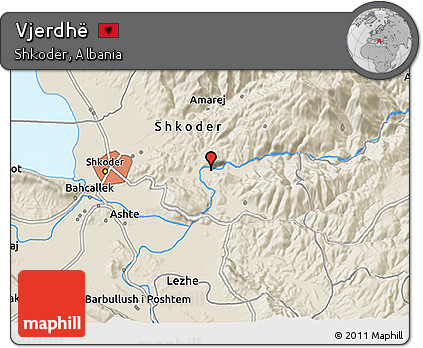 Shaded Relief 3D Map of Vjerdhë