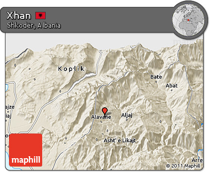 Shaded Relief 3D Map of Xhan