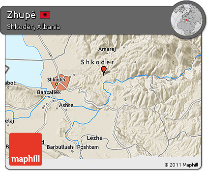 Shaded Relief 3D Map of Zhupë