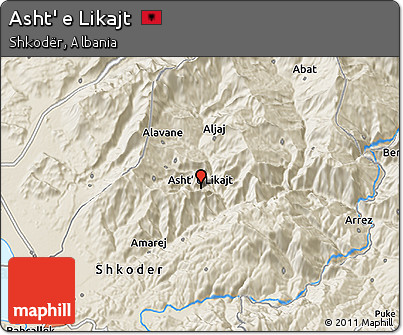 Shaded Relief 3D Map of Asht' E Likajt