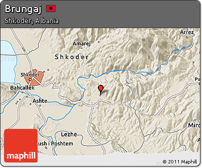 Shaded Relief 3D Map of Brungaj