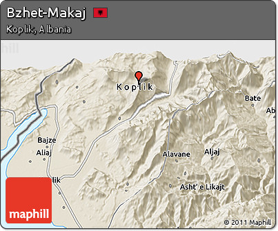 Shaded Relief 3D Map of Bzhet-Makaj