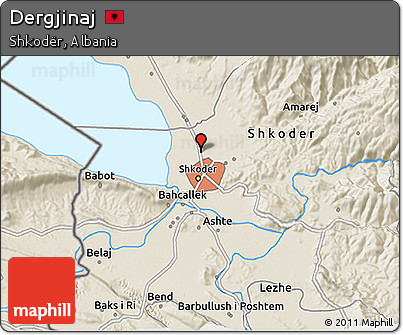 Shaded Relief 3D Map of Dergjinaj