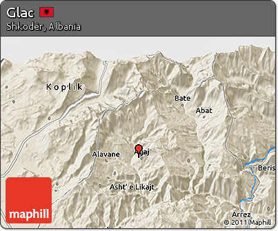 Shaded Relief 3D Map of Glac