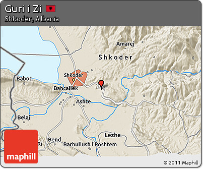 Shaded Relief 3D Map of Guri I Zi