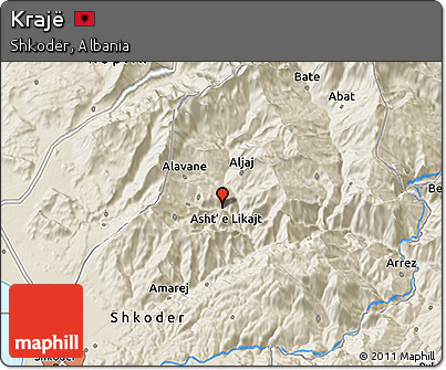 Shaded Relief 3D Map of Krajë