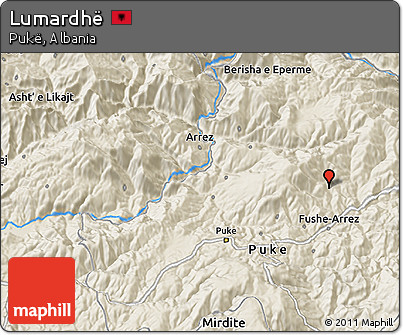 Shaded Relief 3D Map of Lumardhë