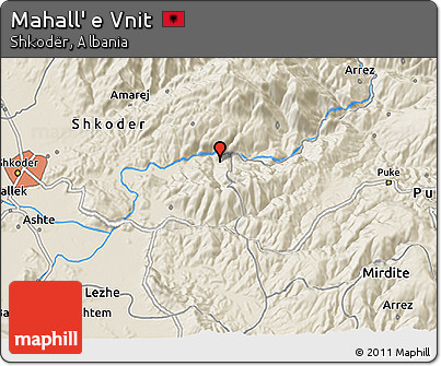 Shaded Relief 3D Map of Mahall' E Vnit
