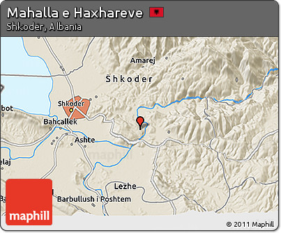 Shaded Relief 3D Map of Mahalla E Haxhareve