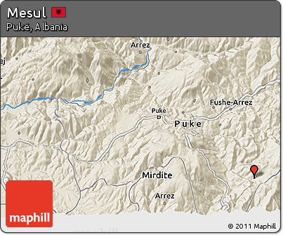 Shaded Relief 3D Map of Mesul