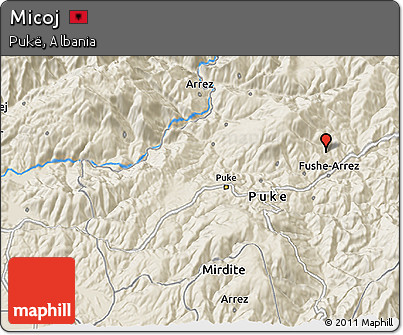 Shaded Relief 3D Map of Micoj