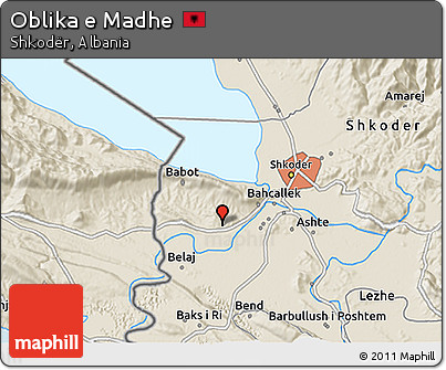 Shaded Relief 3D Map of Oblika E Madhe