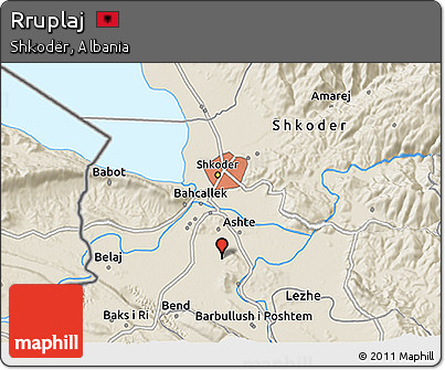 Shaded Relief 3D Map of Rruplaj