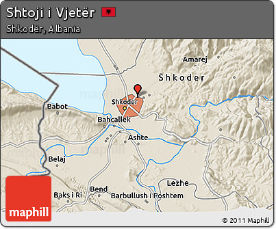 Shaded Relief 3D Map of Shtoji I Vjetër