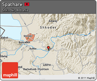 Shaded Relief 3D Map of Spatharë