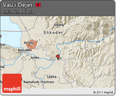 Shaded Relief 3D Map of Vau I Dejës
