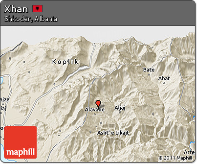 Shaded Relief 3D Map of Xhan