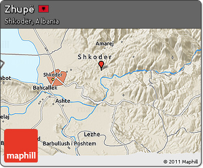 Shaded Relief 3D Map of Zhupë