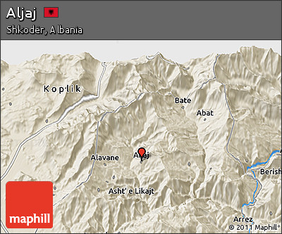 Shaded Relief 3D Map of Aljaj