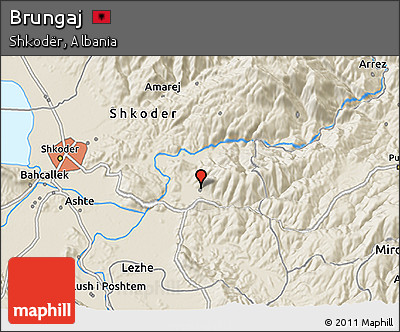 Shaded Relief 3D Map of Brungaj