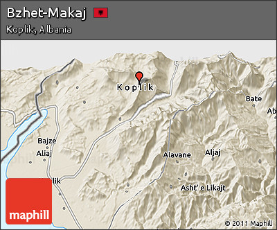 Shaded Relief 3D Map of Bzhet-Makaj