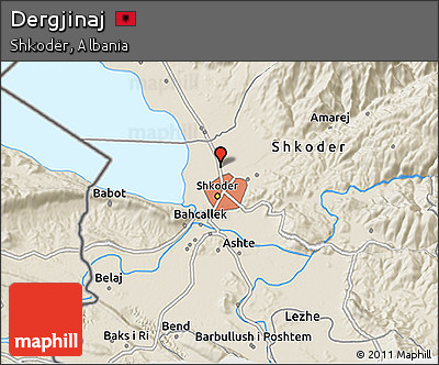 Shaded Relief 3D Map of Dergjinaj
