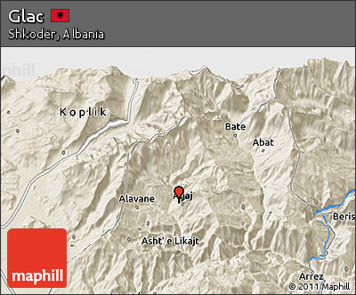 Shaded Relief 3D Map of Glac