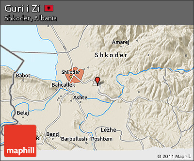 Shaded Relief 3D Map of Guri I Zi
