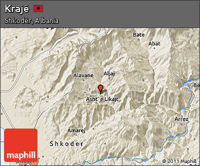 Shaded Relief 3D Map of Krajë