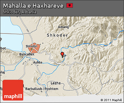 Shaded Relief 3D Map of Mahalla E Haxhareve