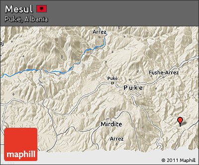 Shaded Relief 3D Map of Mesul