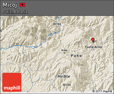 Shaded Relief 3D Map of Micoj