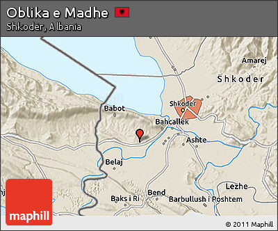 Shaded Relief 3D Map of Oblika E Madhe