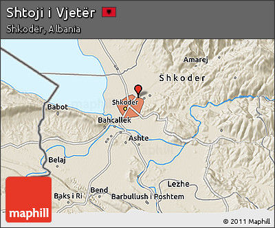 Shaded Relief 3D Map of Shtoji I Vjetër