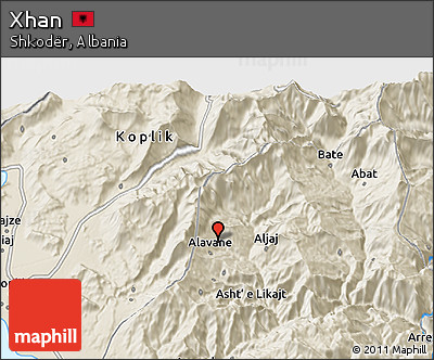 Shaded Relief 3D Map of Xhan