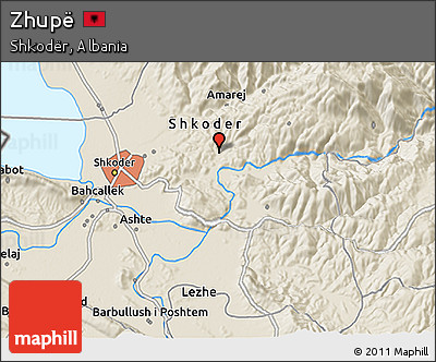 Shaded Relief 3D Map of Zhupë