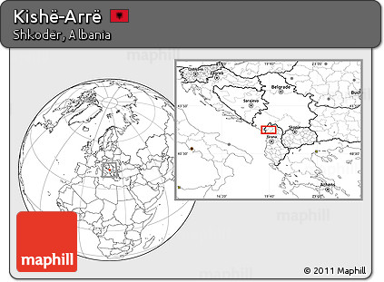 Blank Location Map of Kishë-Arrë