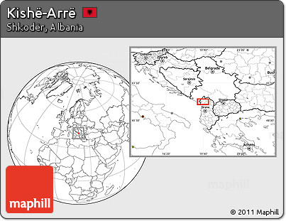 Blank Location Map of Kishë-Arrë