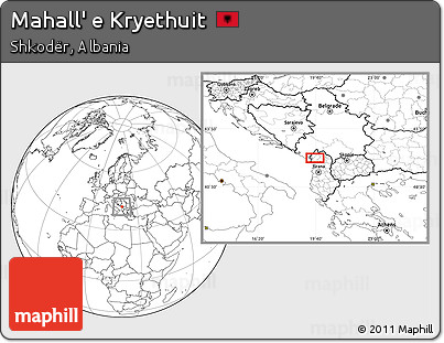 Blank Location Map of Mahall' E Kryethuit
