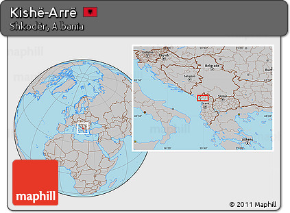 Gray Location Map of Kishë-Arrë