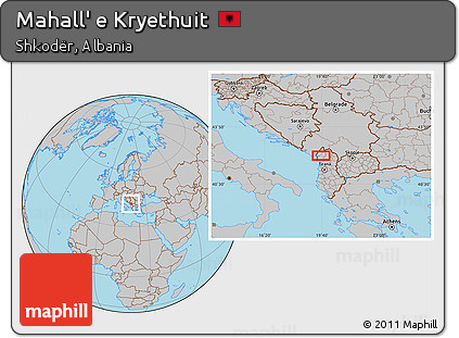 Gray Location Map of Mahall' E Kryethuit