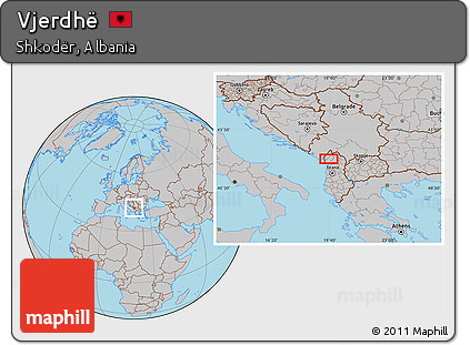 Gray Location Map of Vjerdhë